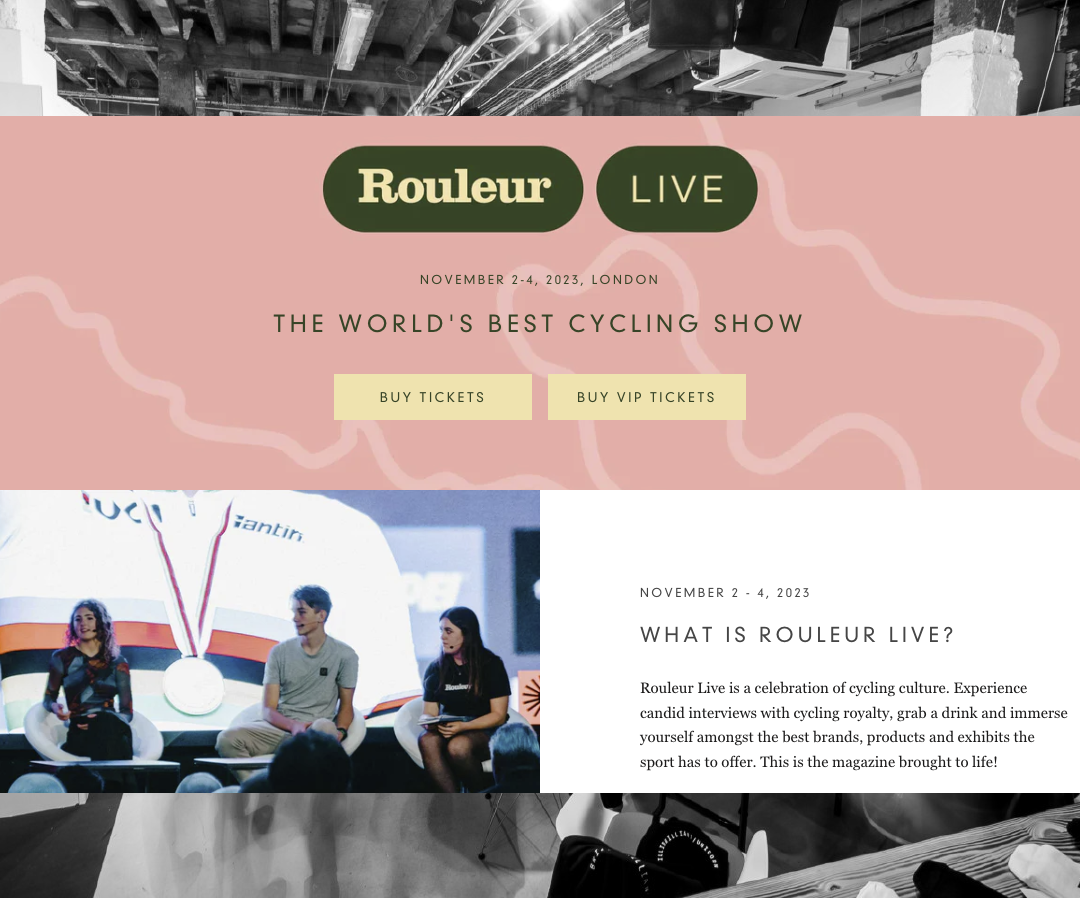 Kasut Berbasikal Tasik di Rouleur Live 2023